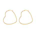 Metallic Twisted Stainless Steel Golden Heart Big Ear Clip Women