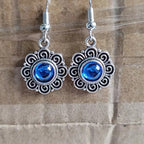 European And American Earrings Vintage Art Thai Silver Ethnic Style Gem