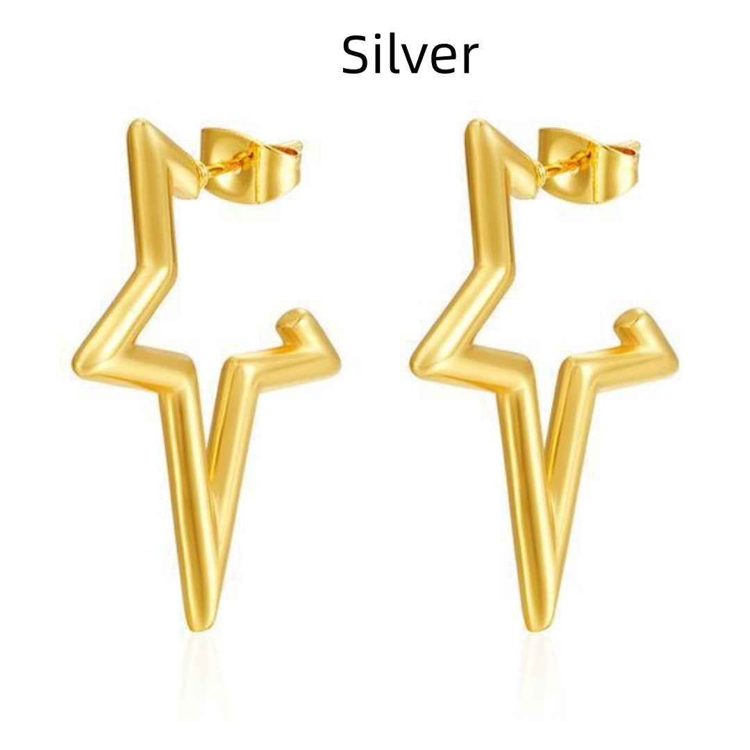Women's Five-pointed Star Stainless Steel Earrings