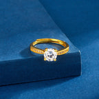 Classic Four-claw Ring 1 Karat Eight Hearts And Eight Arrows Zircon Affordable Luxury Fashion