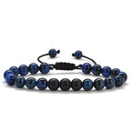 Tiger Eye Couple Bracelets Matte Black Agate Beads Bracelet
