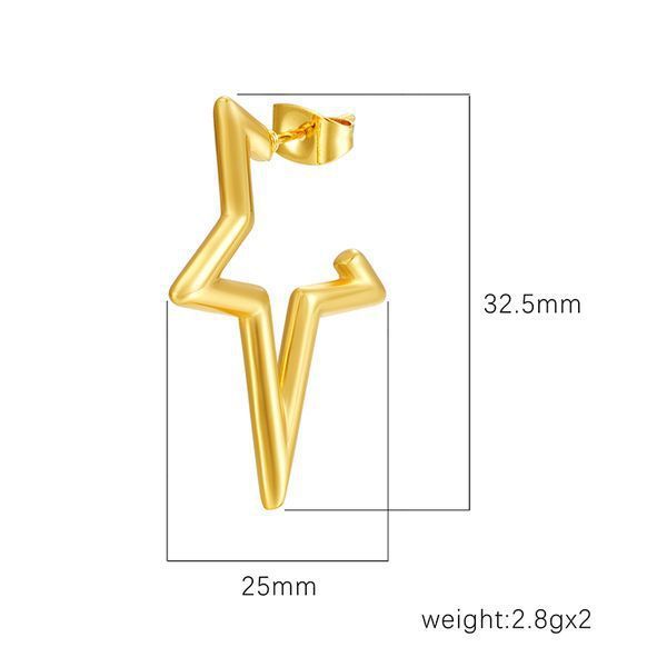 Women's Five-pointed Star Stainless Steel Earrings