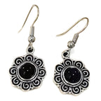 European And American Earrings Vintage Art Thai Silver Ethnic Style Gem