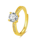 Classic Four-claw Ring 1 Karat Eight Hearts And Eight Arrows Zircon Affordable Luxury Fashion
