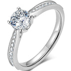 Classic Four-claw Ring 1 Karat Eight Hearts And Eight Arrows Zircon Affordable Luxury Fashion
